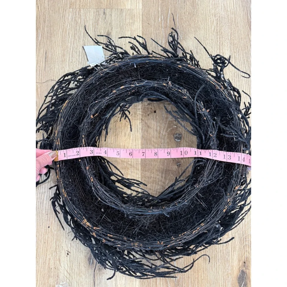 Goth Spooky Wreath Black Glitter Twig Halloween Decor Whimsygoth Haunted House
